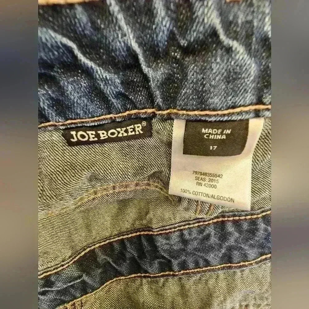 Y2k Joe Boxer Womens Denim Overalls Size 17 Blue - Picture 8 of 9